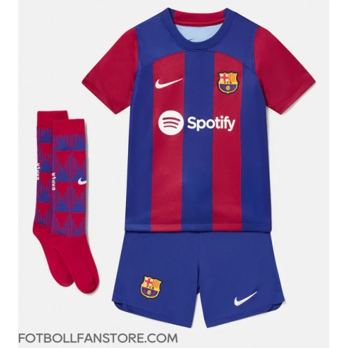 Barcelona Paez Gavi #6 Barnkläder Hemma matchtröja till baby 2023-24 Kortärmad (+ Korta byxor) Billigt